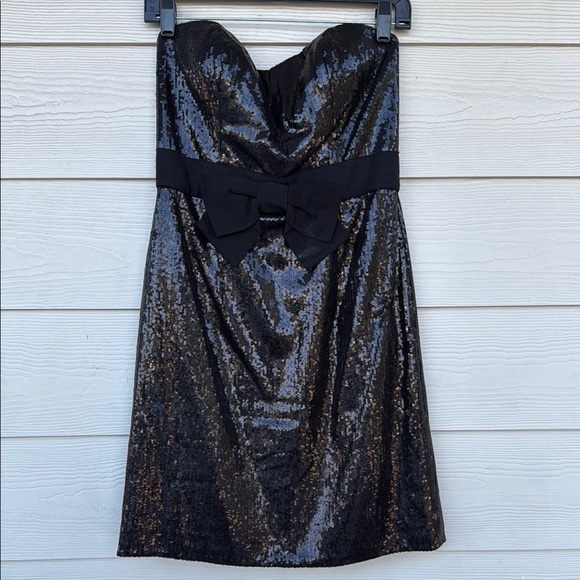 Miss Sixty M60 Women’s Black Sequins Strapless Party Dress Size 4 - Picture 1 of 6